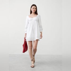 Banana Republic Factory Eyelet Gathered-Waist Mini Dress